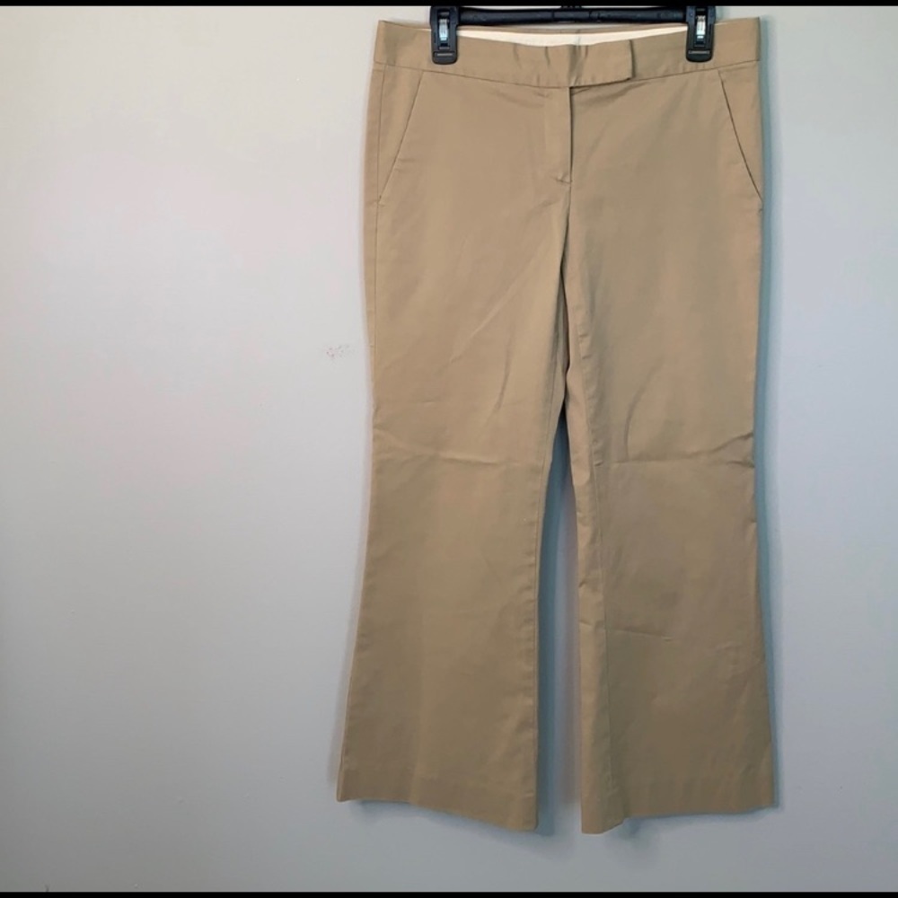 THEORY TAN STRETCH BOOT CUT PANTS SIZE 6